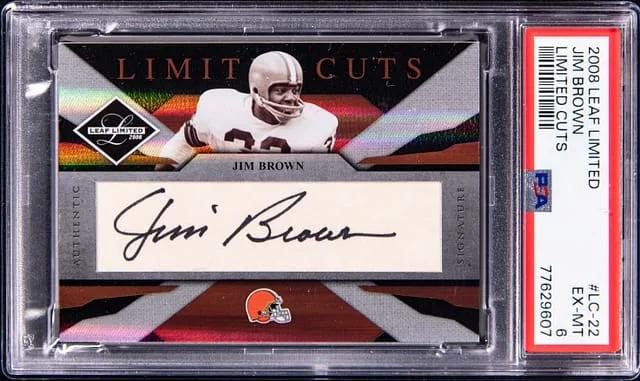 2008 Donruss Leaf Jim Brown Limited Cuts #LC-22 card image