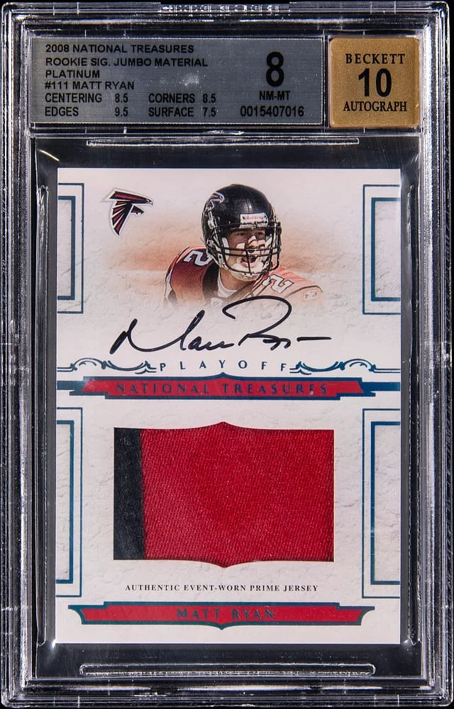 2008 Donruss Matt Ryan Playoff National Treasures Signature Material Platinum #111 card image