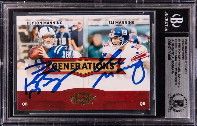 2008 Donruss Peyton Manning/Eli Manning Threads Generations #G-1 card image