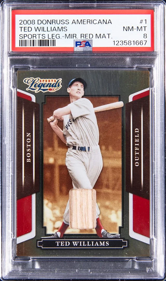 2008 Donruss Ted Williams Americana Sports Legends Mirror Red material #1 card image