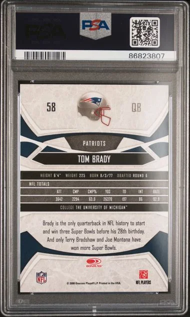 2008 Donruss Tom Brady Gridiron Gear #58 card image