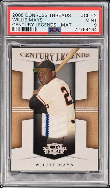 2008 Donruss Willie Mays Threads Century Legends Material #CL-2 card image