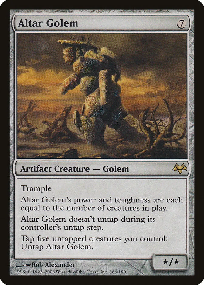 2008 Eventide Altar Golem rare #166 unlisted card image