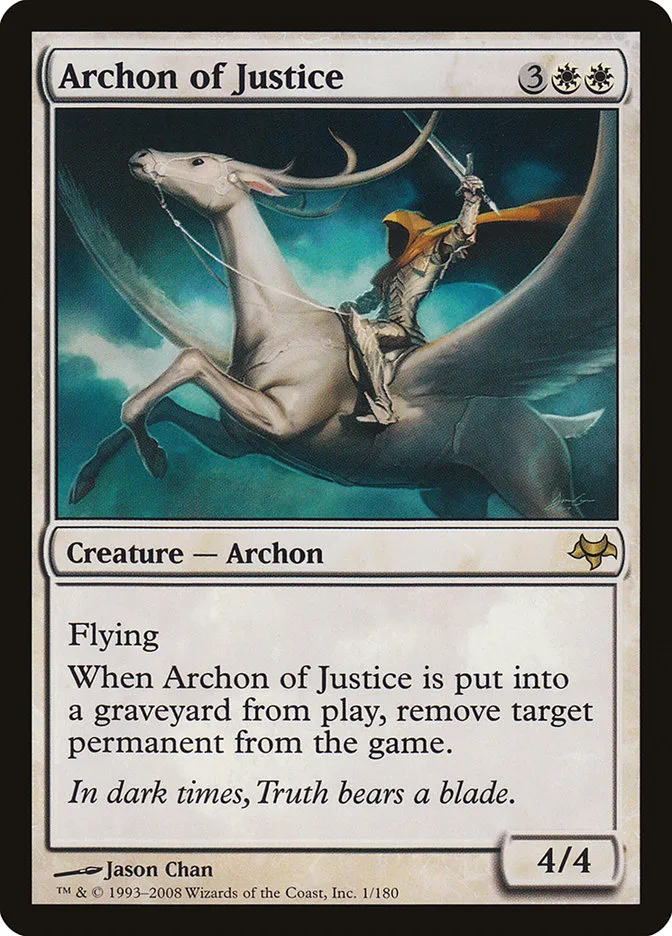 2008 Eventide Archon of Justice rare #1 unlisted card image