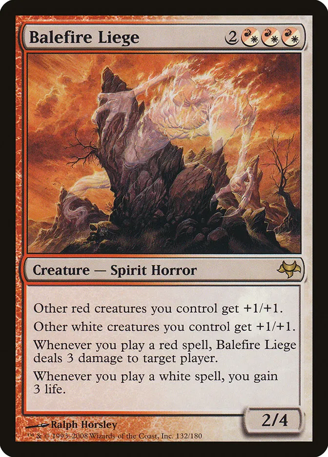 2008 Eventide Balefire Liege rare #132 unlisted card image