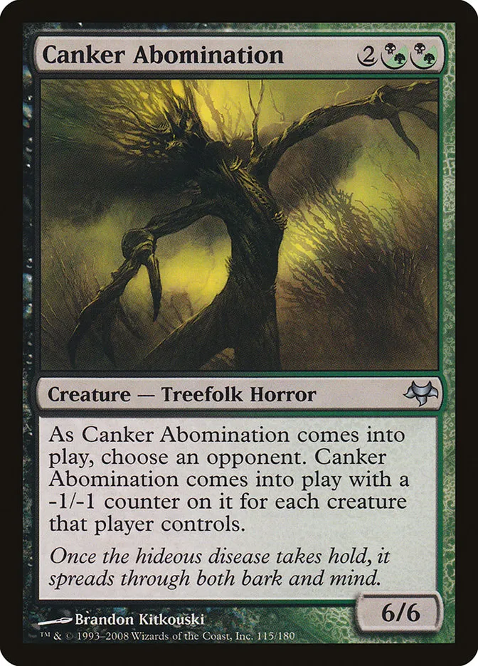 2008 Eventide Canker Abomination uncommon #115 unlisted card image