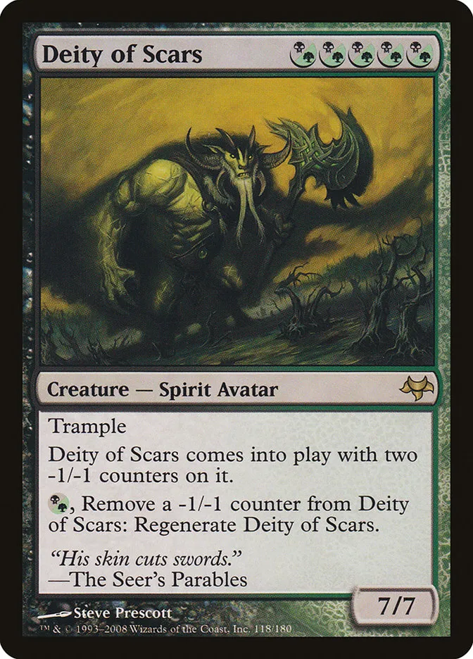 2008 Eventide Deity of Scars rare #118 unlisted card image