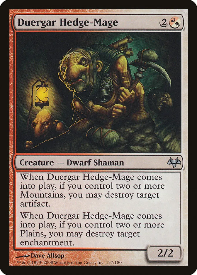 2008 Eventide Duergar Hedge-Mage uncommon #137 unlisted card image