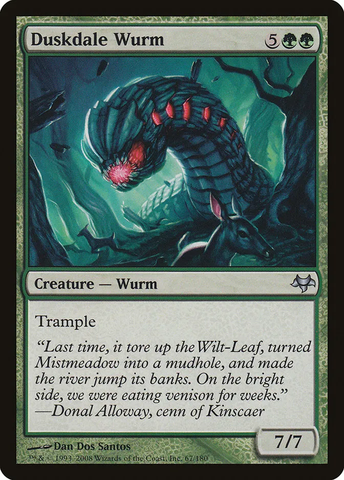 2008 Eventide Duskdale Wurm uncommon #67 unlisted card image