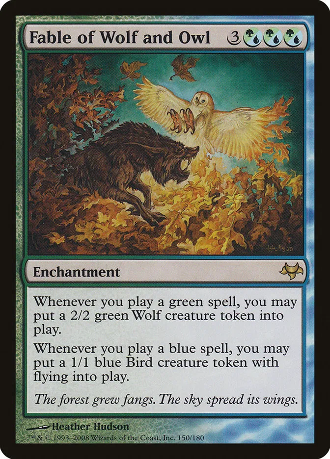2008 Eventide Fable of Wolf and Owl rare #150 unlisted card image