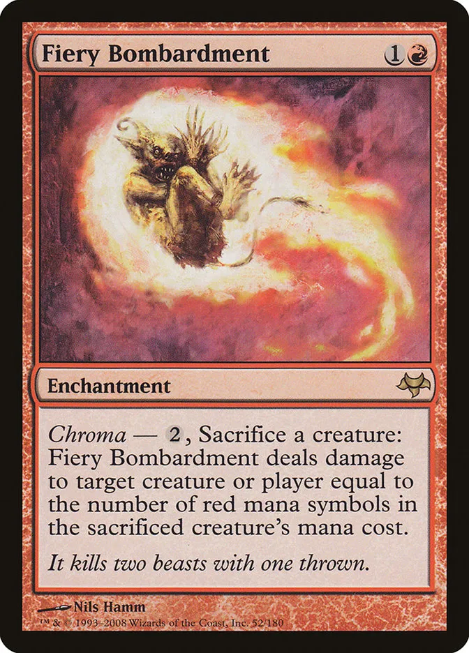 2008 Eventide Fiery Bombardment rare #52 unlisted card image