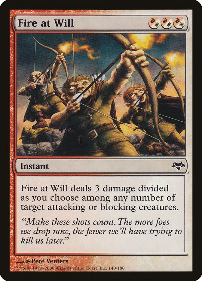 2008 Eventide Fire at Will common #140 unlisted card image