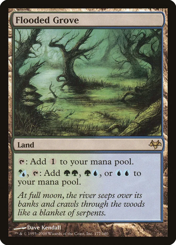 2008 Eventide Flooded Grove rare #177 unlisted card image
