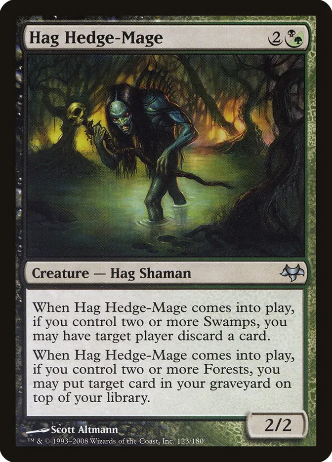 2008 Eventide Hag Hedge-Mage uncommon #123 unlisted card image