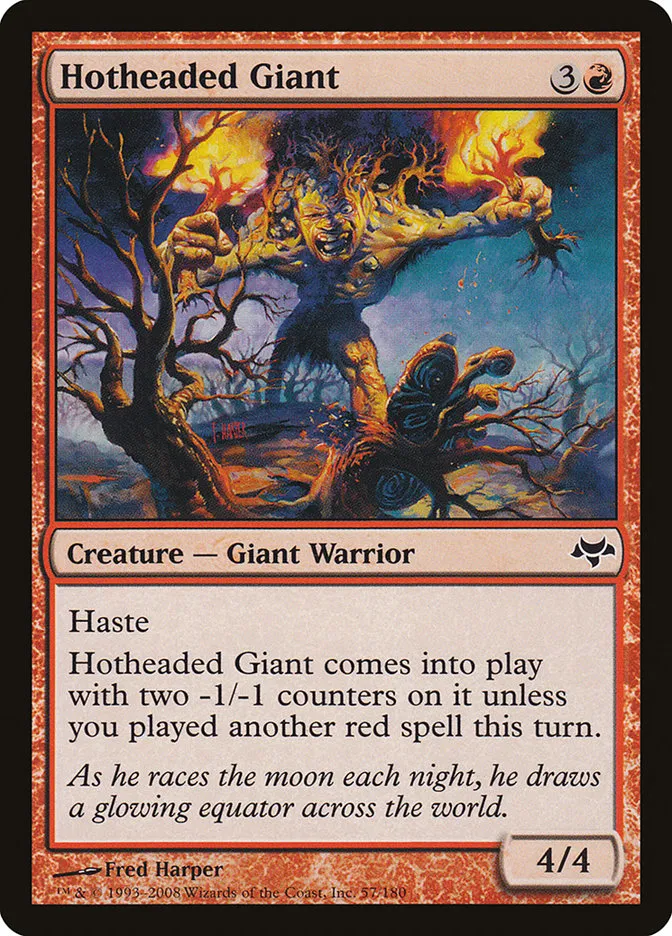 2008 Eventide Hotheaded Giant common #57 unlisted card image