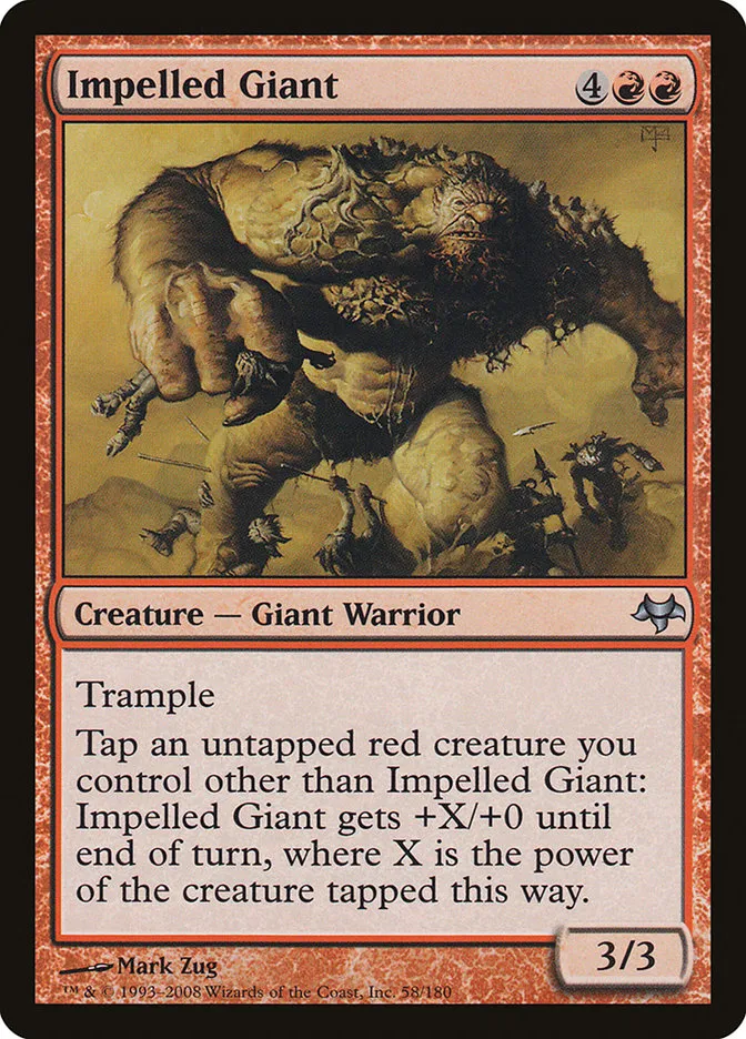 2008 Eventide Impelled Giant uncommon #58 unlisted card image