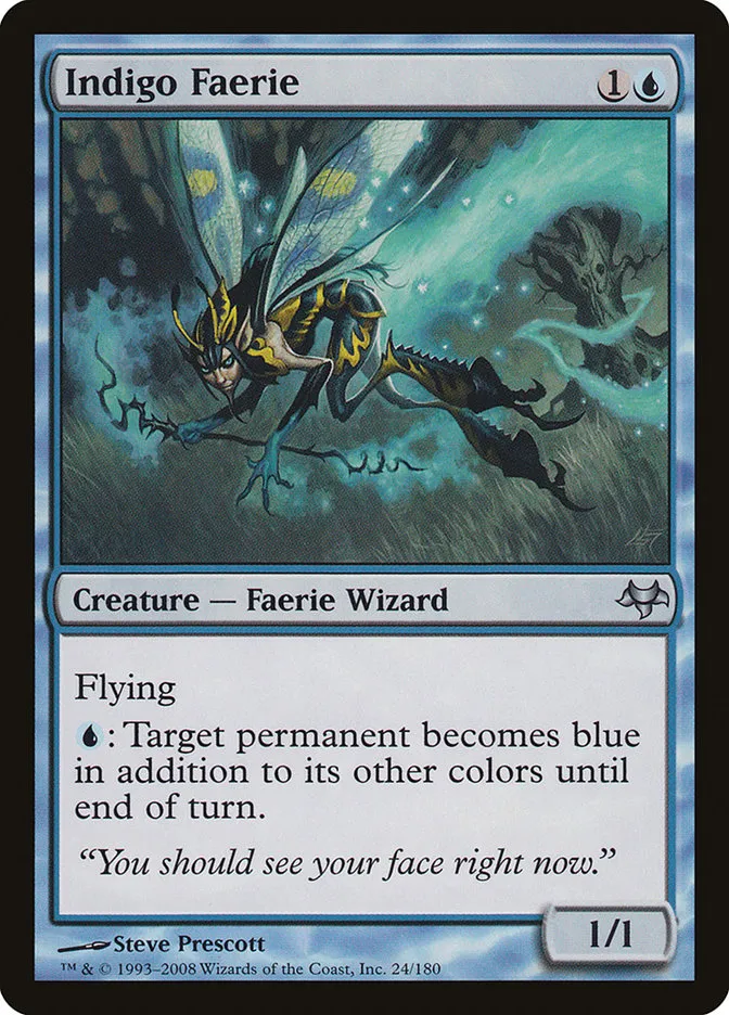 2008 Eventide Indigo Faerie uncommon #24 unlisted card image