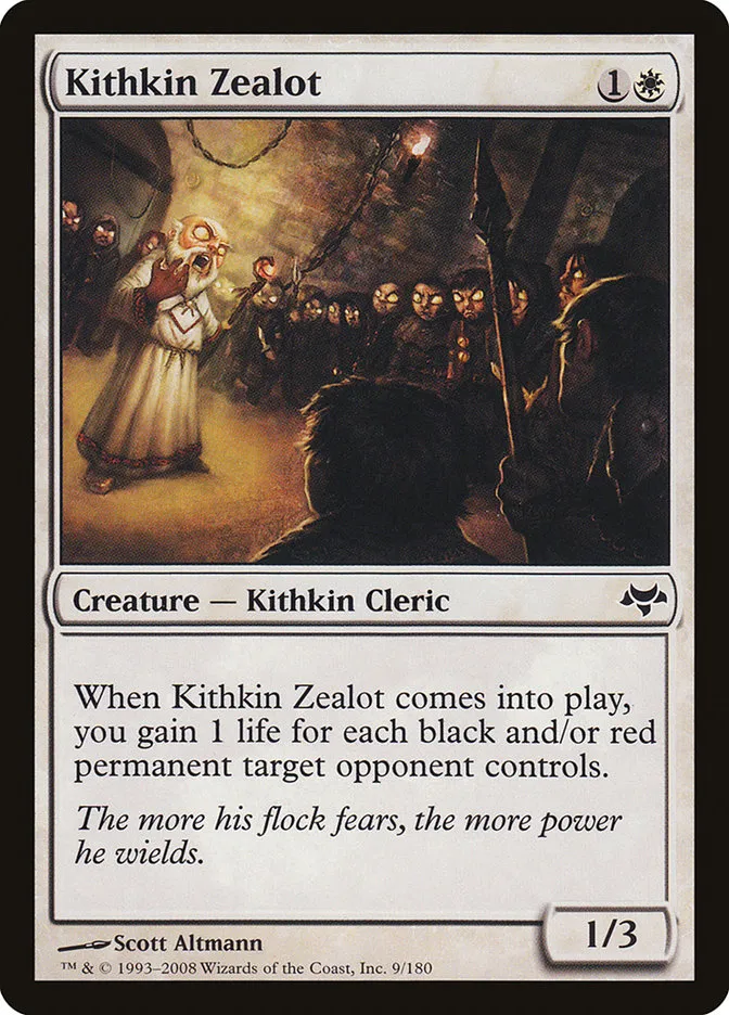 2008 Eventide Kithkin Zealot common #9 unlisted card image