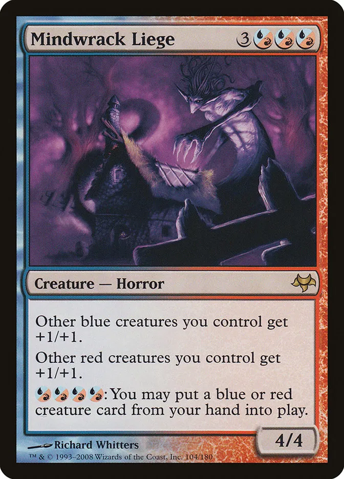 2008 Eventide Mindwrack Liege rare #104 unlisted card image