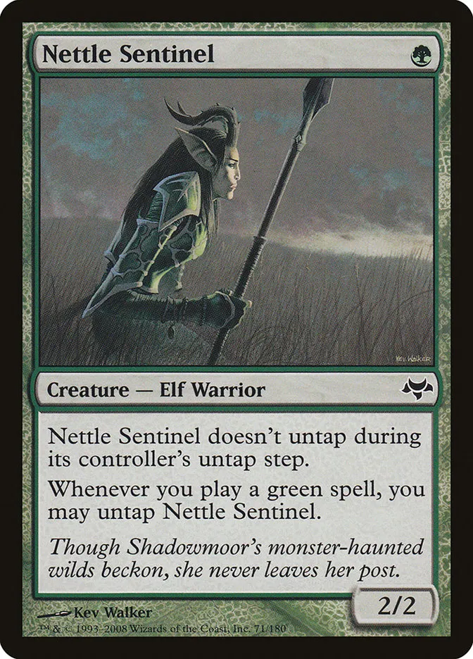 2008 Eventide Nettle Sentinel common #71 unlisted card image