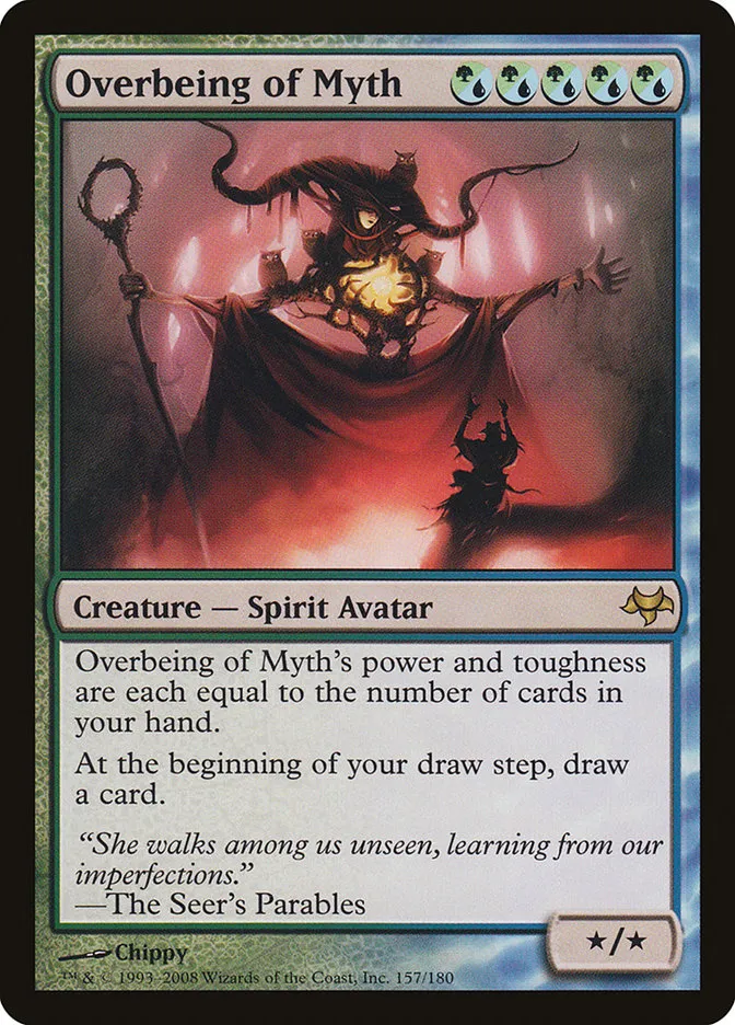 2008 Eventide Overbeing of Myth rare #157 unlisted card image