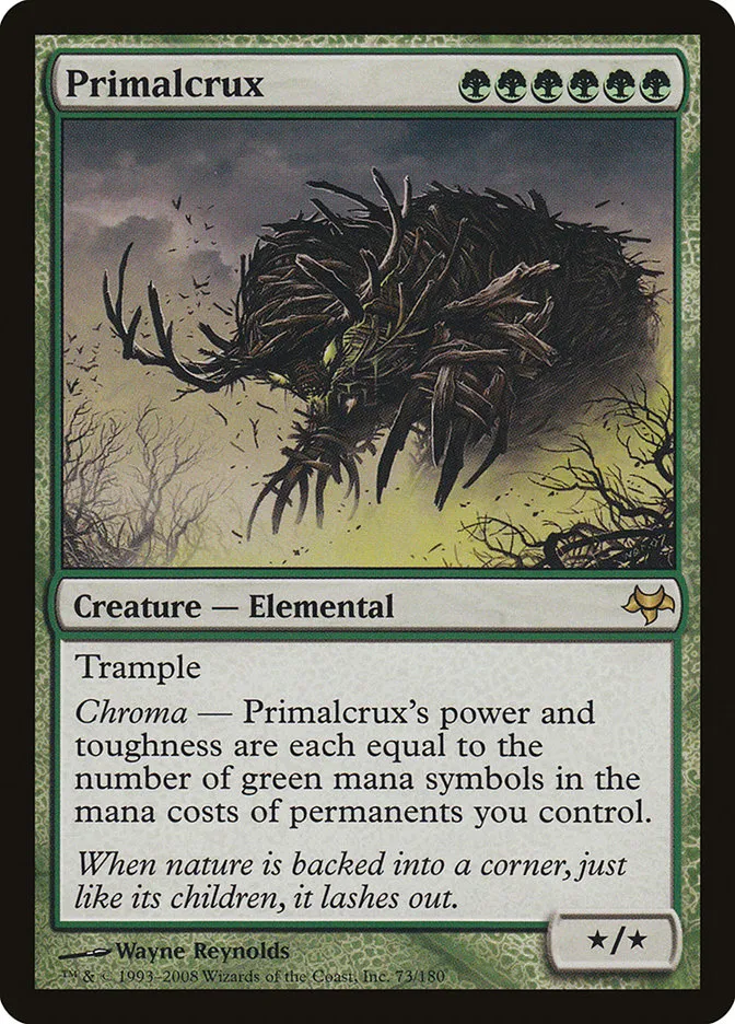 2008 Eventide Primalcrux rare #73 unlisted card image