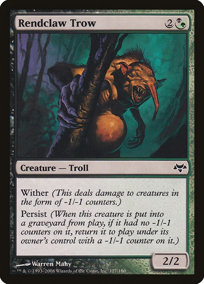 2008 Eventide Rendclaw Trow common #127 unlisted card image