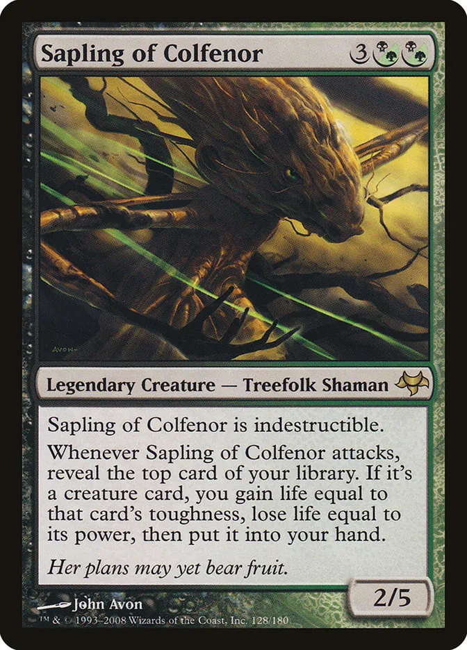 2008 Eventide Sapling of Colfenor rare #128 unlisted card image