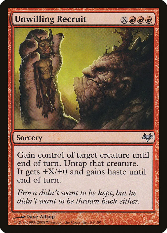 2008 Eventide Unwilling Recruit uncommon #64 unlisted card image