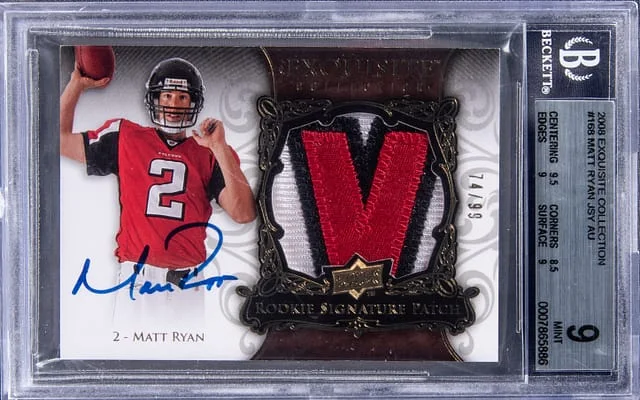 2008 Exquisite Collection Matt Ryan Patch Autograph (RPA) #168 card image