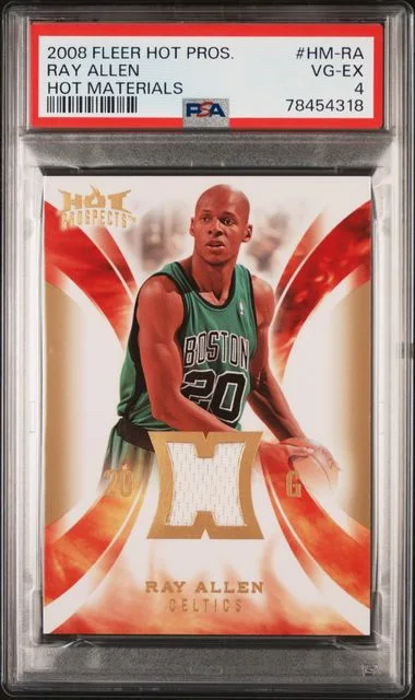 2008 Fleer Hot Prospects Hot Materials Hm-Ra Ray Allen #no-number card image