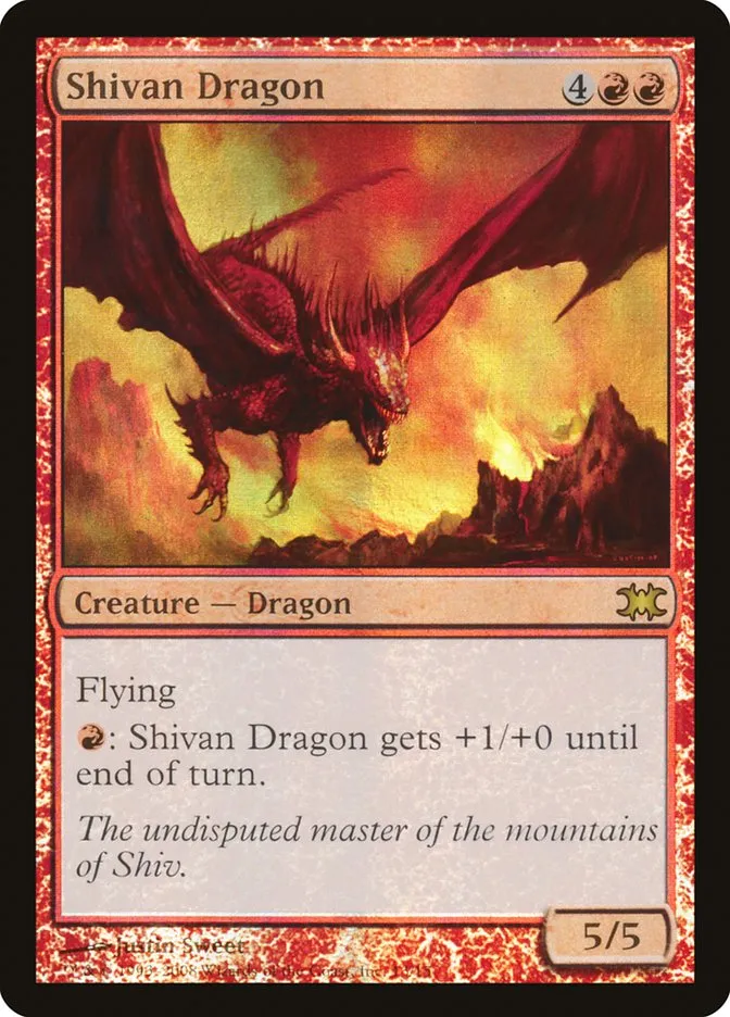 2008 From the Vault: Dragons Shivan Dragon rare #13 unlisted card image