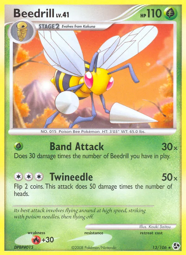 2008 Great Encounters Beedrill #013/106 Rare card image