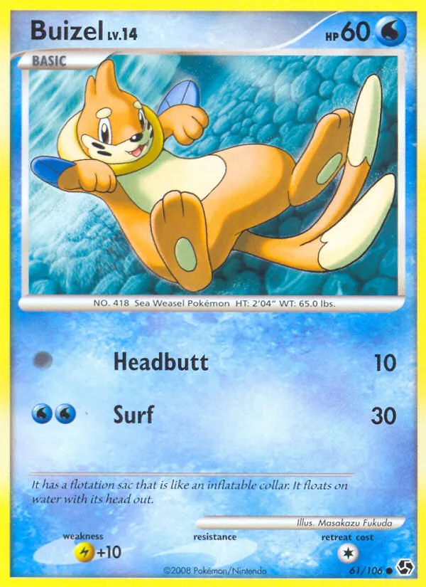 2008 Great Encounters Buizel Common #061/106 Common card image