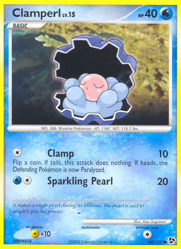 2008 Great Encounters Clamperl Common #064/106 Common card image