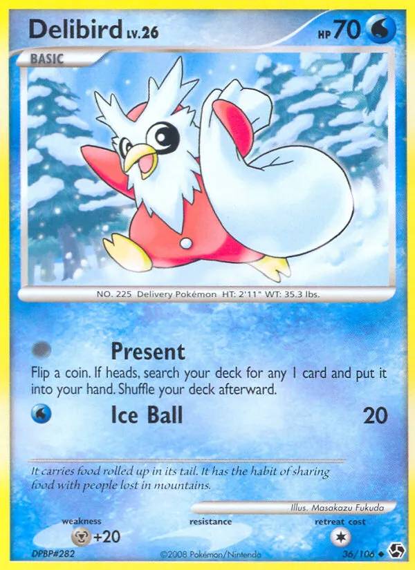 2008 Great Encounters Delibird Uncommon #036/106 Uncommon card image