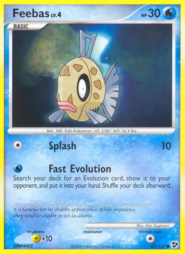 2008 Great Encounters Feebas Common #067/106 Common card image