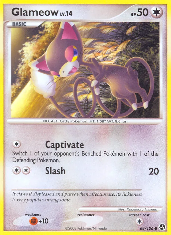 2008 Great Encounters Glameow Common #068/106 Common card image