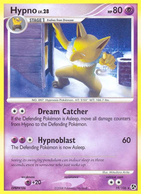 2008 Great Encounters Hypno #019/106 Rare card image