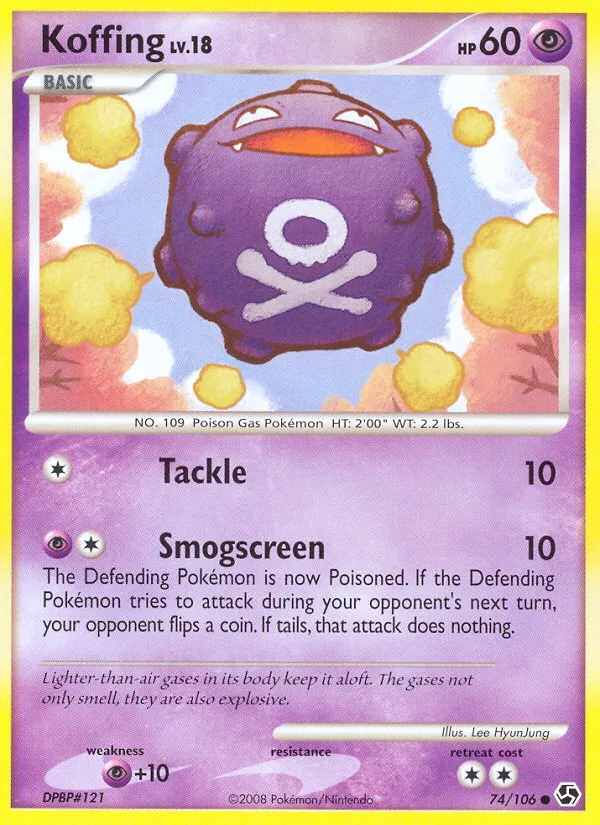 2008 Great Encounters Koffing Common #074/106 Common card image
