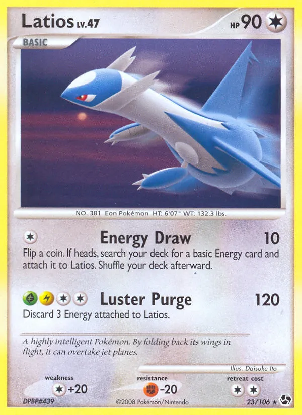 2008 Great Encounters Latios #023/106 Rare card image