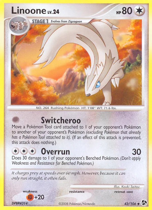 2008 Great Encounters Linoone Uncommon #043/106 Uncommon card image