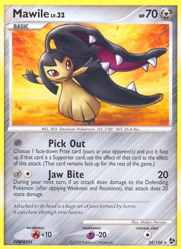2008 Great Encounters Mawile #024/106 Rare card image