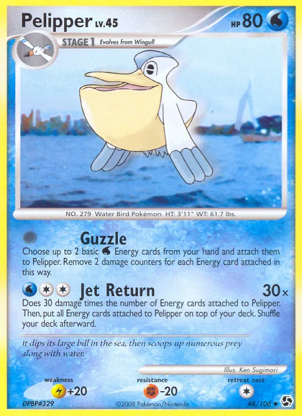 2008 Great Encounters Pelipper Uncommon #048/106 Uncommon card image