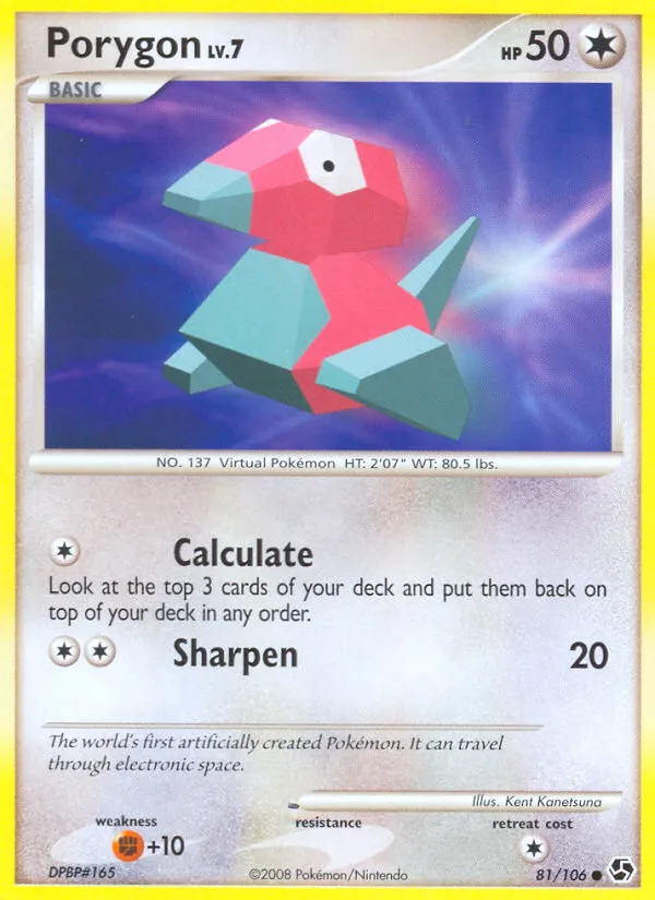 2008 Great Encounters Porygon Common #081/106 Common card image