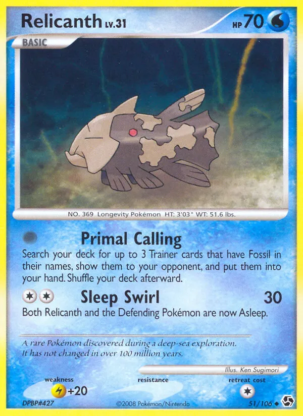 2008 Great Encounters Relicanth Uncommon #051/106 Uncommon card image