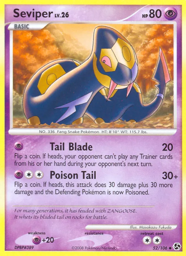 2008 Great Encounters Seviper Uncommon #052/106 Uncommon card image