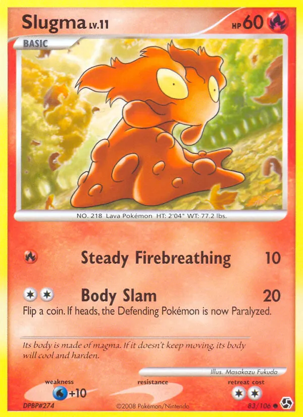 2008 Great Encounters Slugma Common #083/106 Common card image
