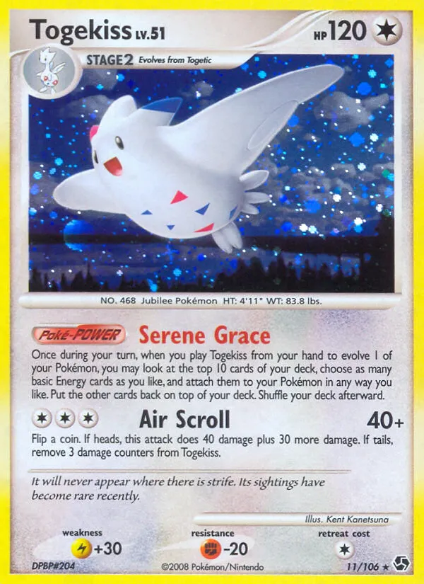 2008 Great Encounters Togekiss #011/106 Rare Holo card image