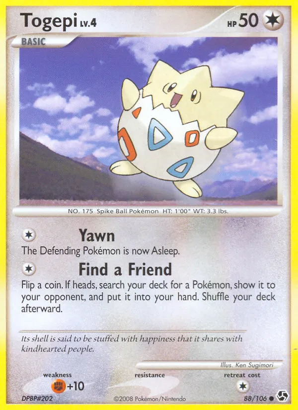 2008 Great Encounters Togepi Common #088/106 Common card image